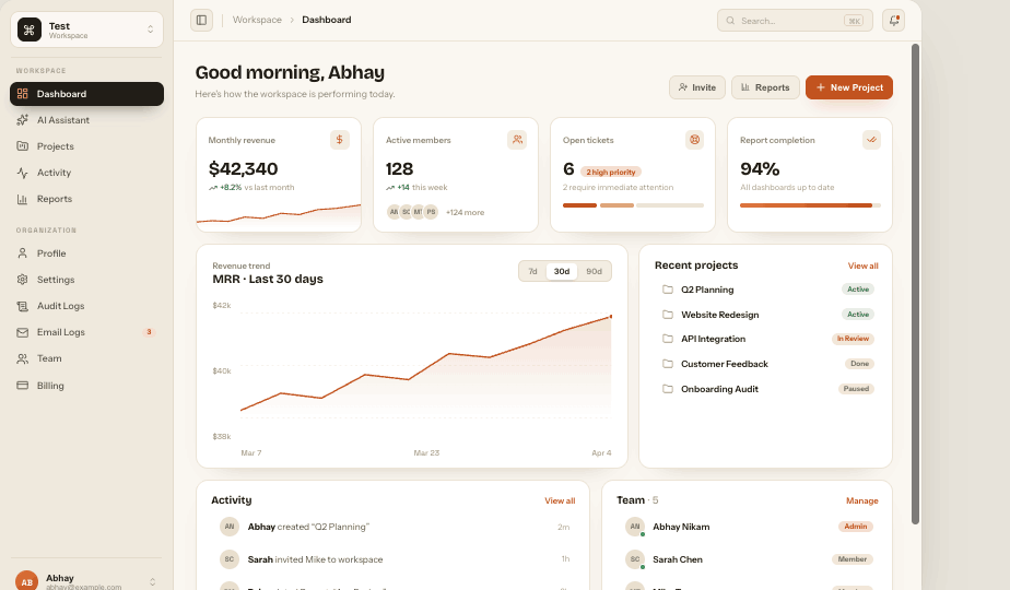 RailsPilot dashboard